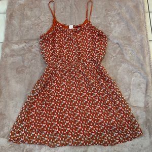 Anthropologie Orange Birdcage Dress